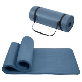 Yoga Mat, One Inch Thickened High-density Practice Mat, Tear-resistant Practice Yoga Mat With Straps, Suitable For All Kinds Of Yoga Practice (Option: Aqua)