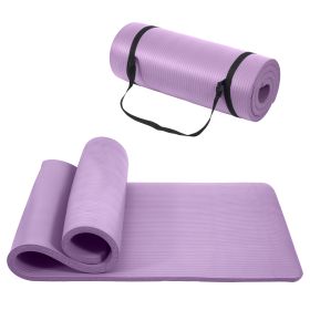 Yoga Mat, One Inch Thickened High-density Practice Mat, Tear-resistant Practice Yoga Mat With Straps, Suitable For All Kinds Of Yoga Practice (Option: Taro Purple)