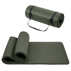 Yoga Mat, One Inch Thickened High-density Practice Mat, Tear-resistant Practice Yoga Mat With Straps, Suitable For All Kinds Of Yoga Practice (Option: Green Jasper)