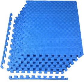 Jigsaw Sports Mat With EVA Foam Interlocking Tiles For Gymnastics And Home Gym Floor Protection, Various Sizes And Colours (Option: Blue 1inch 6Pieces)