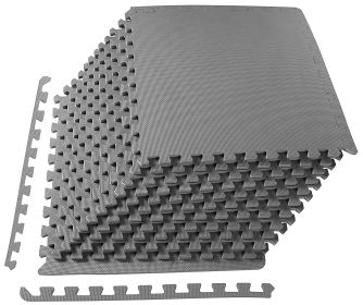 Jigsaw Sports Mat With EVA Foam Interlocking Tiles For Gymnastics And Home Gym Floor Protection, Various Sizes And Colours (Option: Grey Half inch 12Pieces)