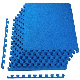 Jigsaw Sports Mat With EVA Foam Interlocking Tiles For Gymnastics And Home Gym Floor Protection, Various Sizes And Colours (Option: Blue Half inch 6pieces)