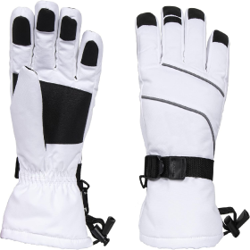 Women's Ski Gloves Waterproof Insulated Snow Gloves With Touch Screen (Option: White Large)