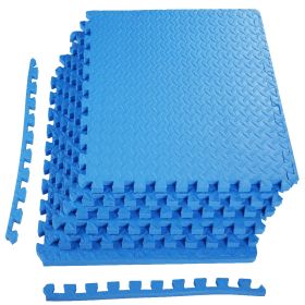 Jigsaw Sports Mat With EVA Foam Interlocking Tiles For Gymnastics And Home Gym Floor Protection, Various Sizes And Colours (Option: Blue Threequartersinc 6Pieces)
