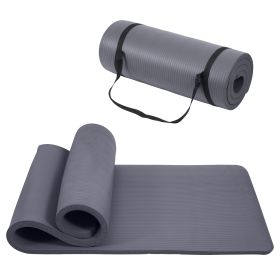 Yoga Mat, One Inch Thickened High-density Practice Mat, Tear-resistant Practice Yoga Mat With Straps, Suitable For All Kinds Of Yoga Practice (Option: Graphite)