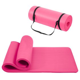 Only Supports Self Pickup  Yoga Mat, One Inch Thickened High-density Practice Mat, Tear-resistant Practice Yoga Mat With Straps, Suitable For All (Color: pink)