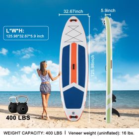 Inflatable Stand Up Paddle Boards 10 Ft 5 In With Premium SUP Paddle Board Accessories, Wide Stable Design, Non-Slip Comfort Deck For Youth & Adu (Option: Blue orange)
