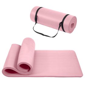 Yoga Mat, One Inch Thickened High-density Practice Mat, Tear-resistant Practice Yoga Mat With Straps, Suitable For All Kinds Of Yoga Practice (Option: Pale Pinkish)