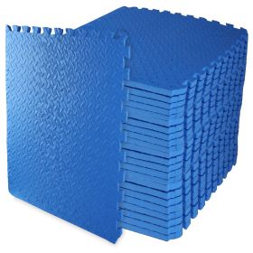 Jigsaw Sports Mat With EVA Foam Interlocking Tiles For Gymnastics And Home Gym Floor Protection, Various Sizes And Colours (Option: BlueThreequartersinch 24Pieces)