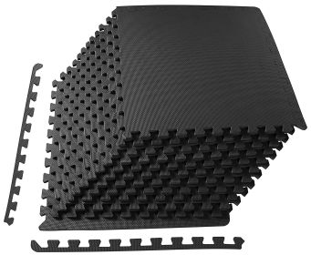 Jigsaw Sports Mat With EVA Foam Interlocking Tiles For Gymnastics And Home Gym Floor Protection, Various Sizes And Colours (Option: Black Half inch 12Pieces)