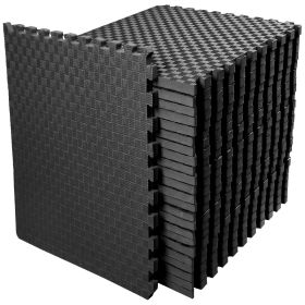 Jigsaw Sports Mat With EVA Foam Interlocking Tiles For Gymnastics And Home Gym Floor Protection, Various Sizes And Colours (Option: Black 1inch 18Pieces)