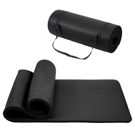 Only Supports Self Pickup  Yoga Mat, One Inch Thickened High-density Practice Mat, Tear-resistant Practice Yoga Mat With Straps, Suitable For All (Color: black)